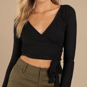 black wrap long sleeve